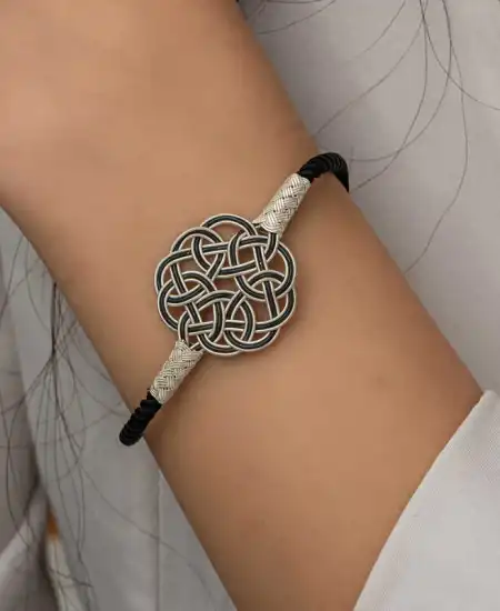 Gümüş Kazaziye Örgü Bileklik