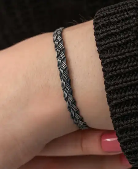 Gümüş Kazaziye Örgü Bileklik