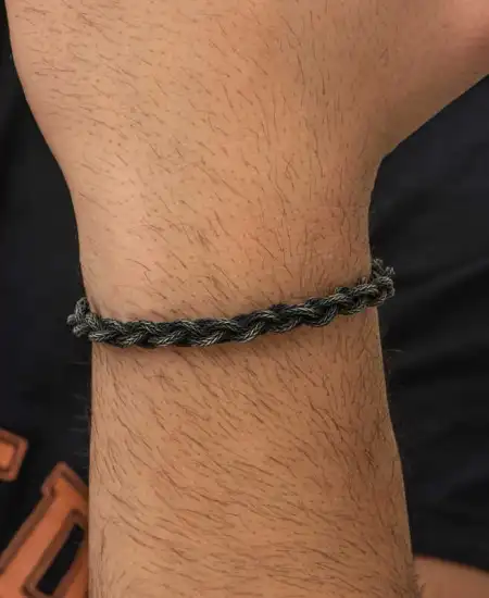 Gümüş Kazaziye Örgü Bileklik