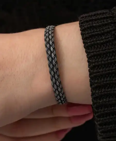 Gümüş Kazaziye Örgü Bileklik