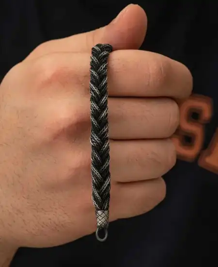 Gümüş Kazaziye Örgü Bileklik