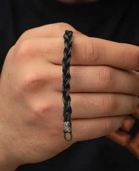 Gümüş Kazaziye Örgü Bileklik