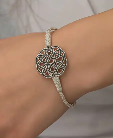 Gümüş Kazaziye Örgü Bileklik