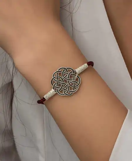 Gümüş Kazaziye Örgü Bileklik