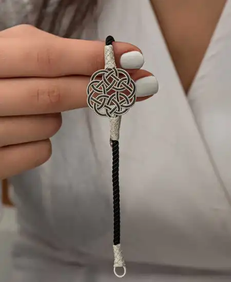 Gümüş Kazaziye Örgü Bileklik