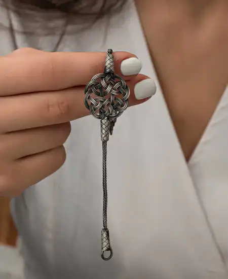 Gümüş Kazaziye Örgü Bileklik