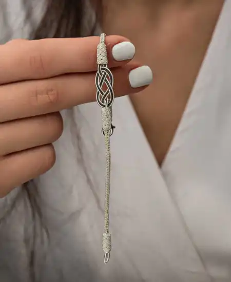 Gümüş Kazaziye Örgü Bileklik