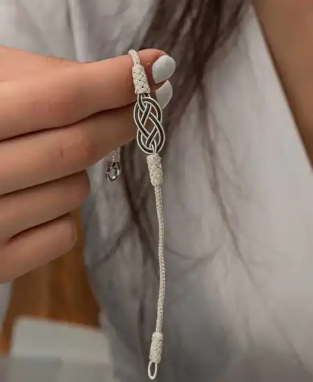 Gümüş Kazaziye Örgü Bileklik