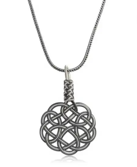 Gümüş Kazaziye Örgü Kadın Kolye