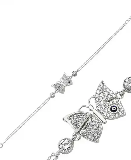 Gümüş Kelebek Bayan Bileklik