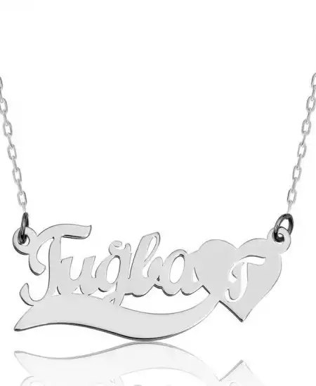 Gümüş Kişiye Özel İsimli Aşk Kolye