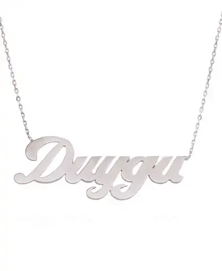 Gümüş Kişiye Özel İsimli Bayan Kolye