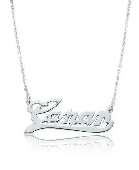 Gümüş Kişiye Özel İsimli Bayan Kolye