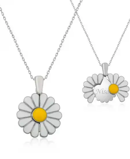 Gümüş Kişiye Özel Papatya Kolye
