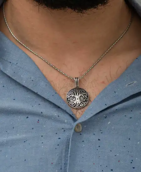 Gümüş Köklü Yaşam Ağacı Kolye
