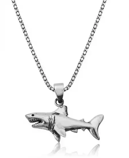 Gümüş Köpek Balığı Kolye