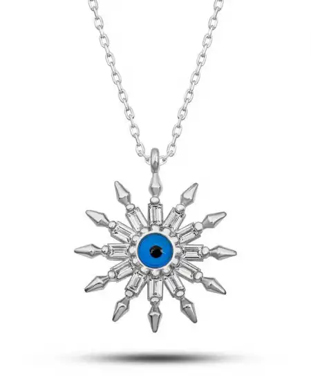 Gümüş Koruyucu Göz Güneş Kadın Kolye
