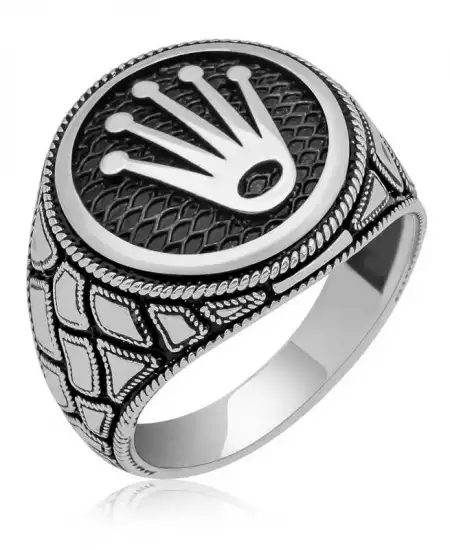 Gümüş Kral Tacı Erkek Yüzük