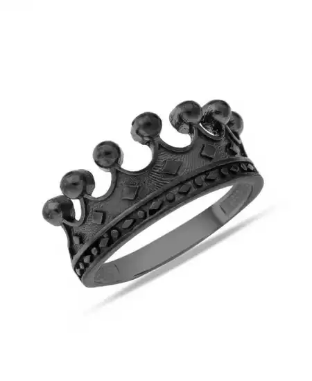 Gümüş Kral Tacı Erkek Yüzük