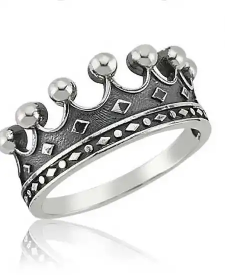 Gümüş Kral Tacı Yüzük