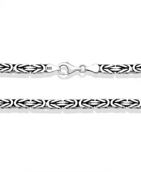 Gümüş Kral Zincir - 3 Mm Köşeli