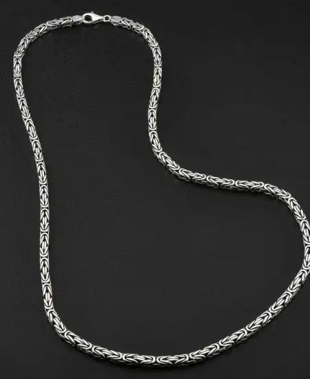 Gümüş Kral Zincir - 3 Mm Köşeli