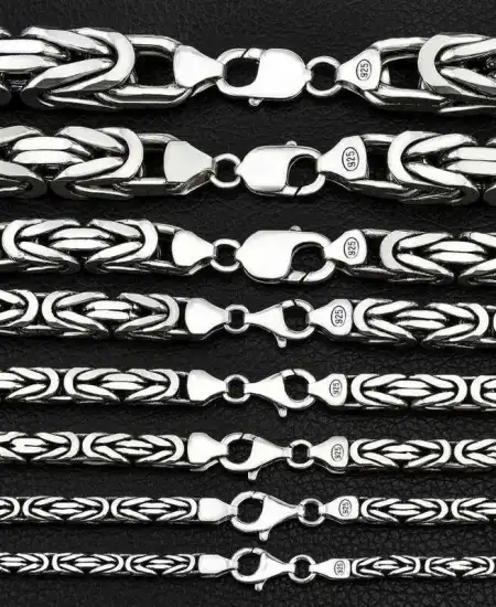 Gümüş Kral Zincir - 6 Mm Köşeli
