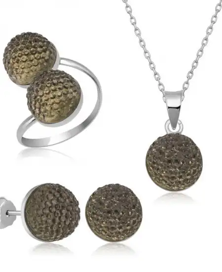 Gümüş Kristal Kadın Set