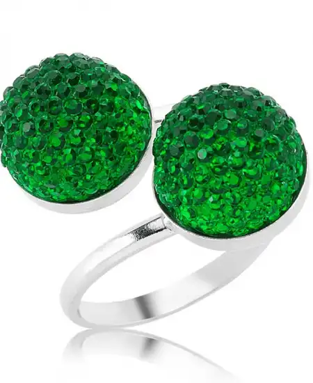 Gümüş Kristal Taşlı Bayan Yüzük