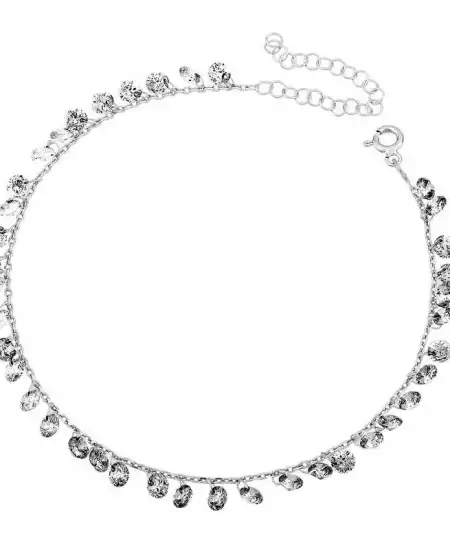 Gümüş Kristal Taşlı Halhal