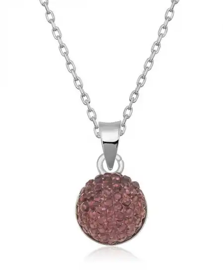 Gümüş Kristal Taşlı Kadın Kolye