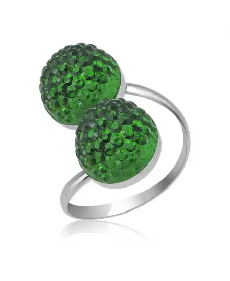 Gümüş Kristal Taşlı Kadın Yüzük