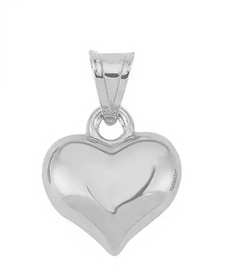 Gümüş Küçük 3 Boyutlu Kalp Kadın Kolye Ucu