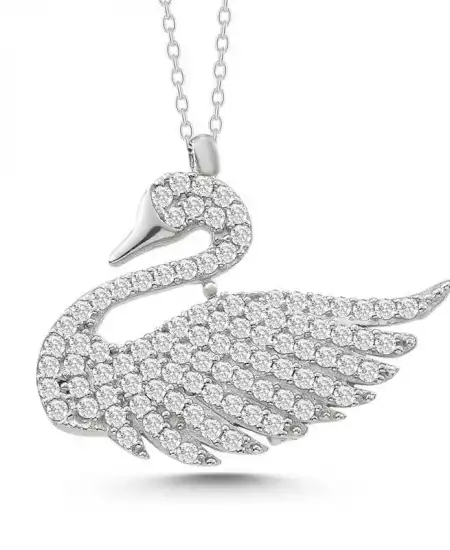 Gümüş Kuğu Kadın Kolye