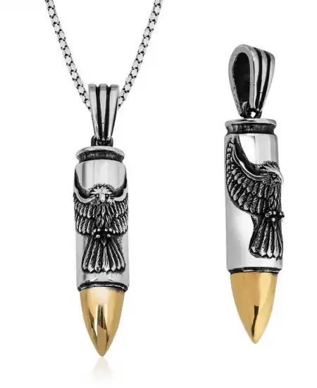 Gümüş Kurşun Kolye