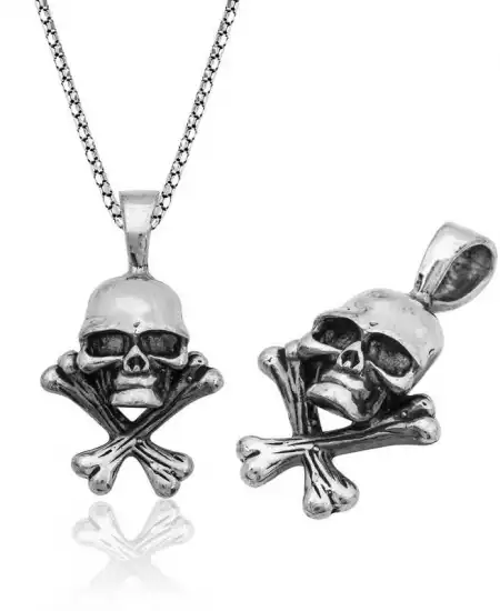 Gümüş Kuru Kafa Kolye