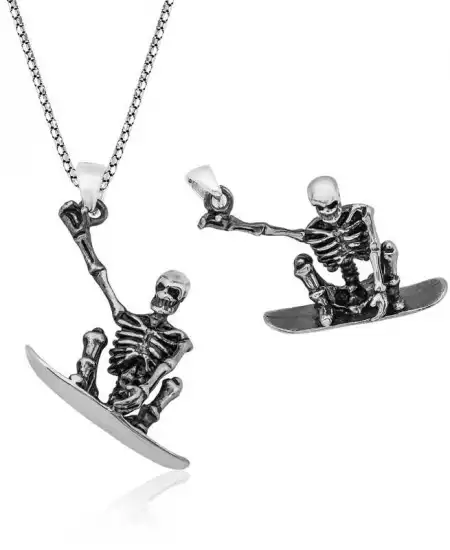 Gümüş Kuru Kafa Kolye