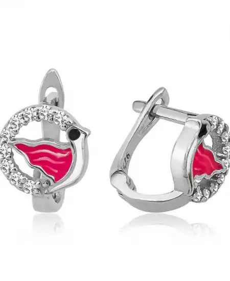 Gümüş Kuş Çocuk Küpesi