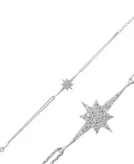 Gümüş Kutup Yıldızı Bayan Bileklik