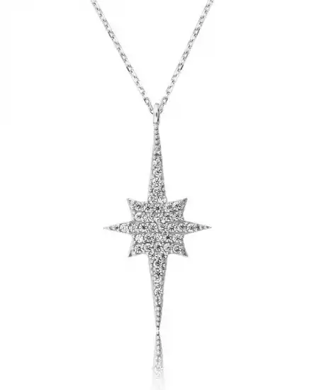 Gümüş Kutup Yıldızı Bayan Kolye