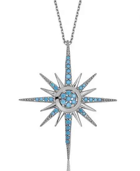 Gümüş Kutup Yıldızı Kadın Kolye