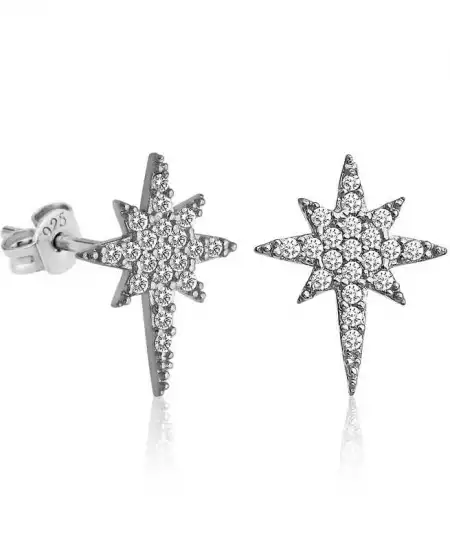 Gümüş Kutup Yıldızı Küpe