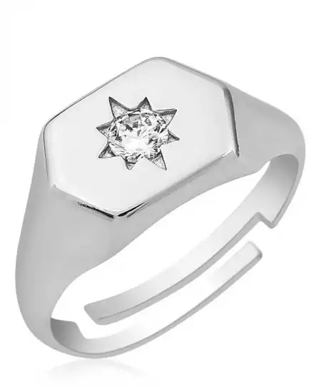 Gümüş Kuzey Yıldızı Serçe Yüzük