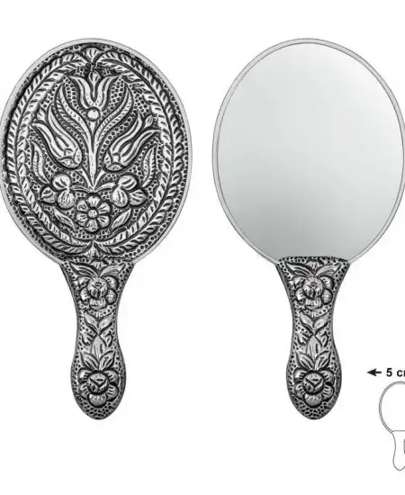 Gümüş Lale Motifli El Aynası