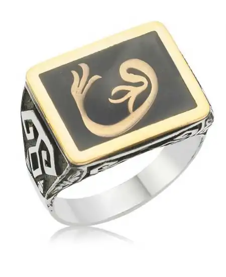 Gümüş Lale Vav Erkek Yüzük