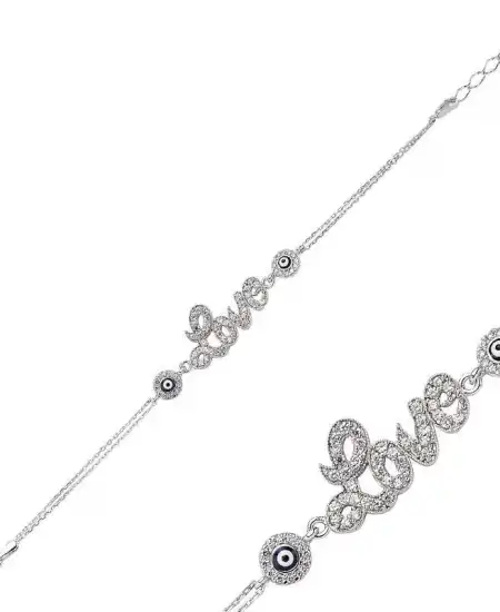 Gümüş Love Bayan Bileklik