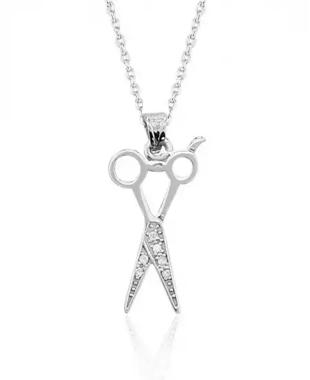 Gümüş Makas Bayan Kolye