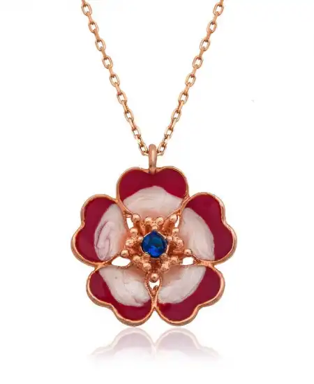 Gümüş Manolya Çiçeği Bayan Kolye