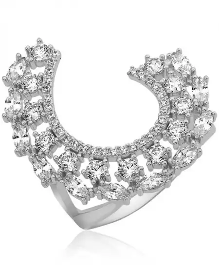 Gümüş Markiz Taşlı Bayan Yüzük