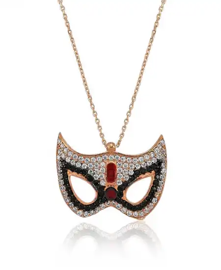 Gümüş Maske Bayan Kolye